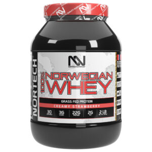 100% Norwegian Whey Protein, Creamy Strawberry,2 LB (908g)